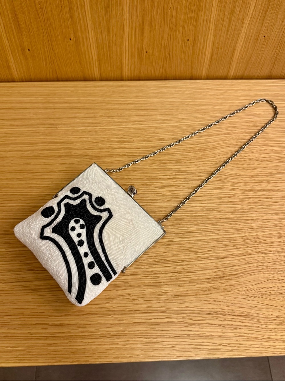 Vintage Beaded Evening Crossbody Bag, Attributed to Pierre Cardin, c. 1960s - Picture 10 of 10
